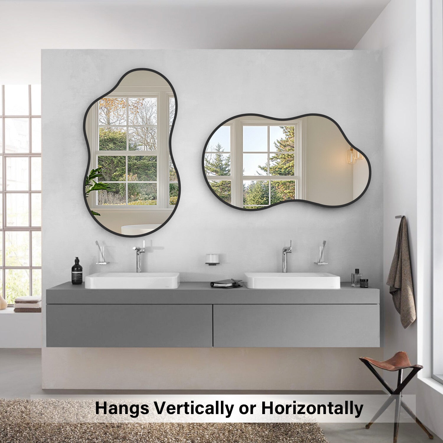 Irregular Black Frame Mirror