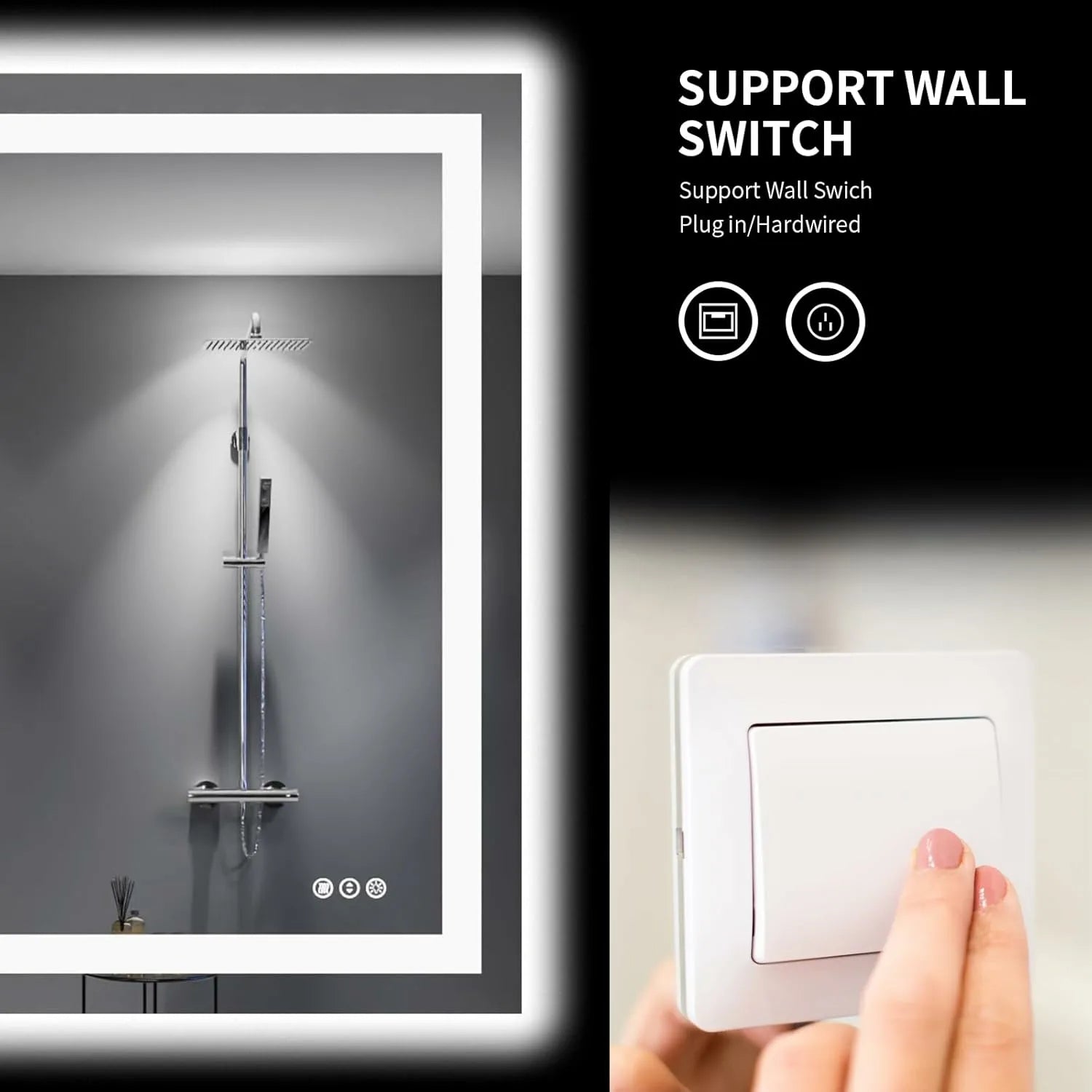 LOAAO 48"X40" Backlit + Front Lit LED Bathroom Mirror