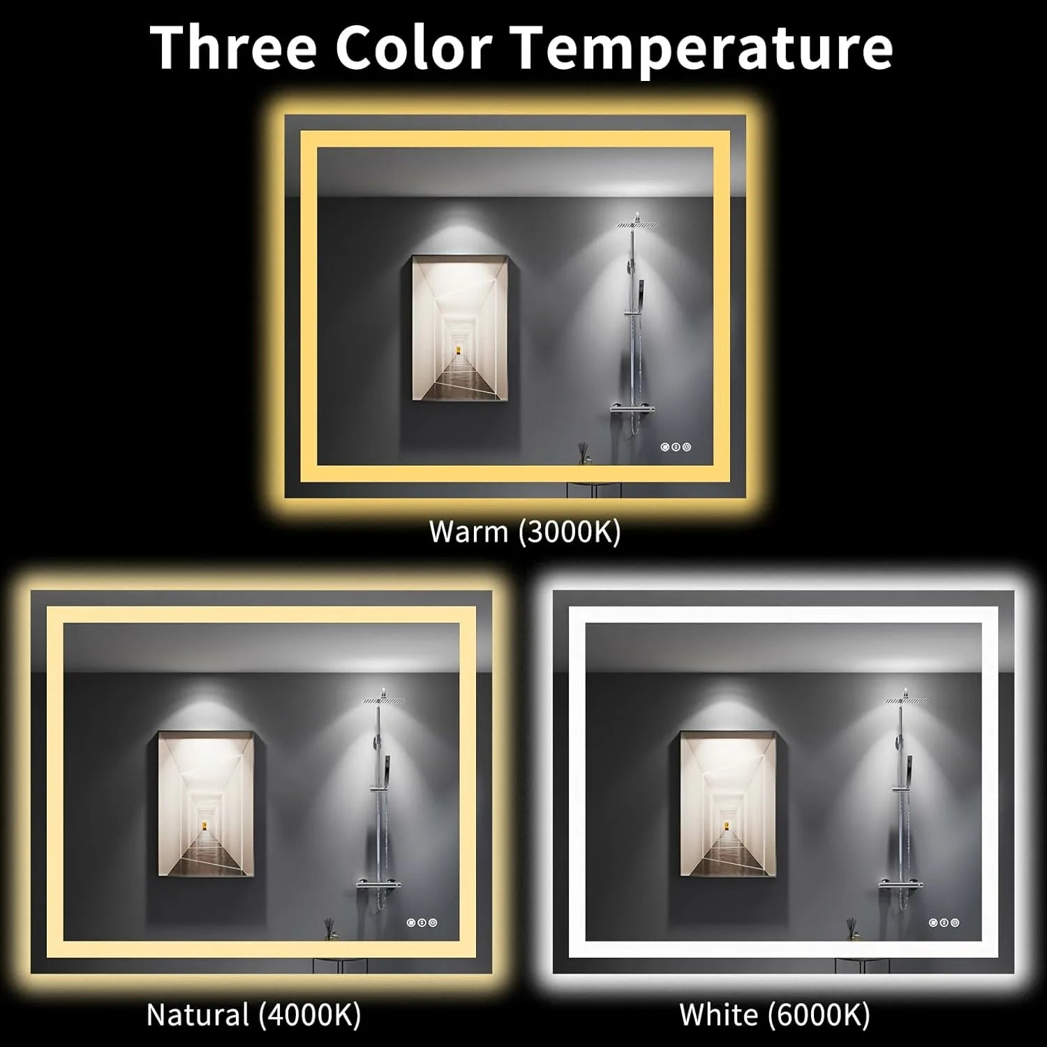 LOAAO 48"X40" Backlit + Front Lit LED Bathroom Mirror