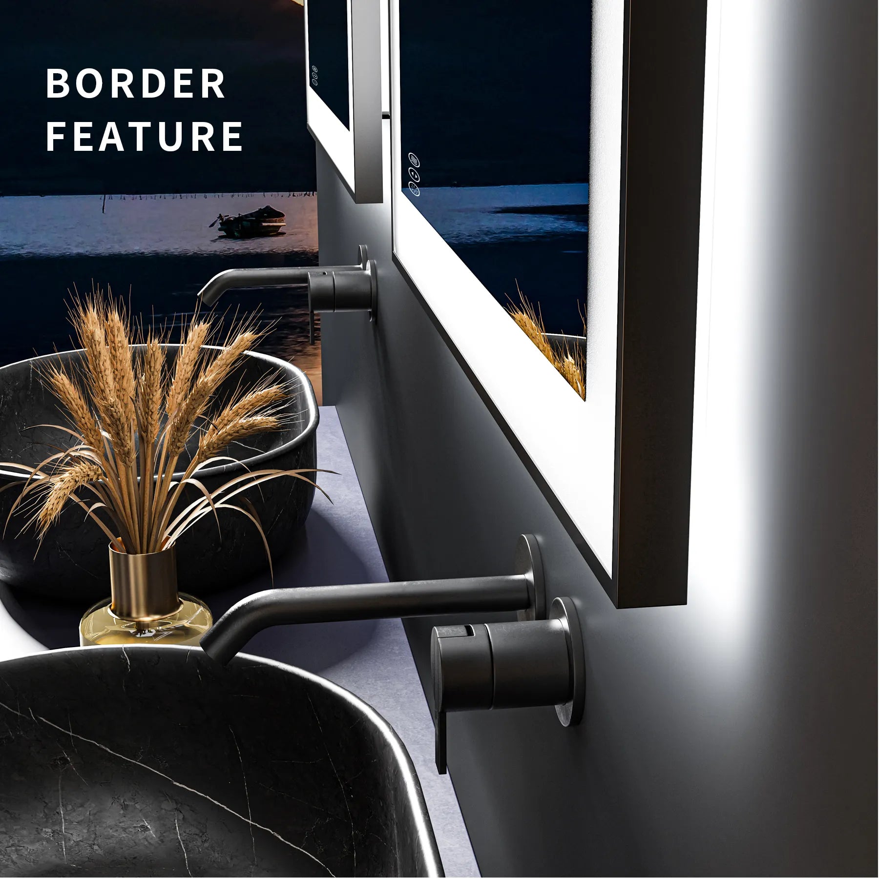 Black Framed LED Mirror