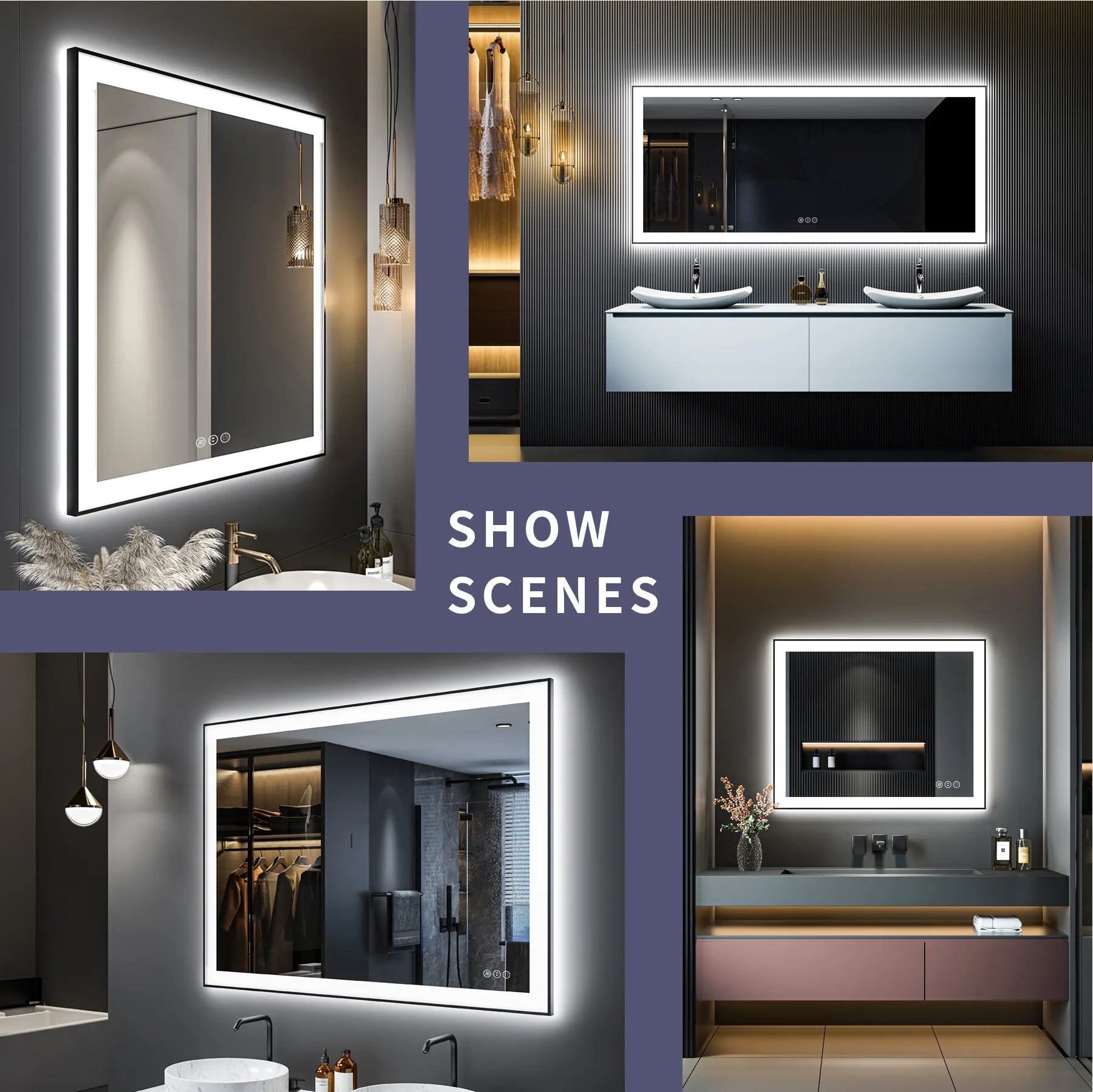 Black Framed LED Mirror