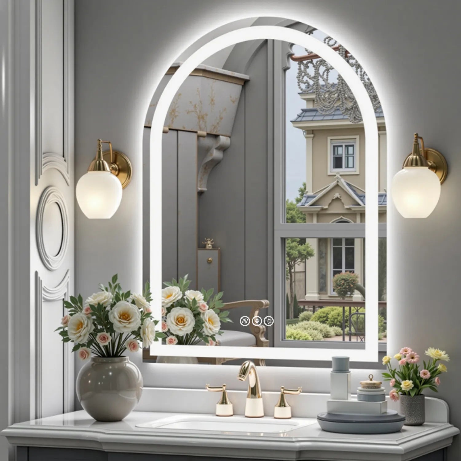 Arch Shaped LED mirror