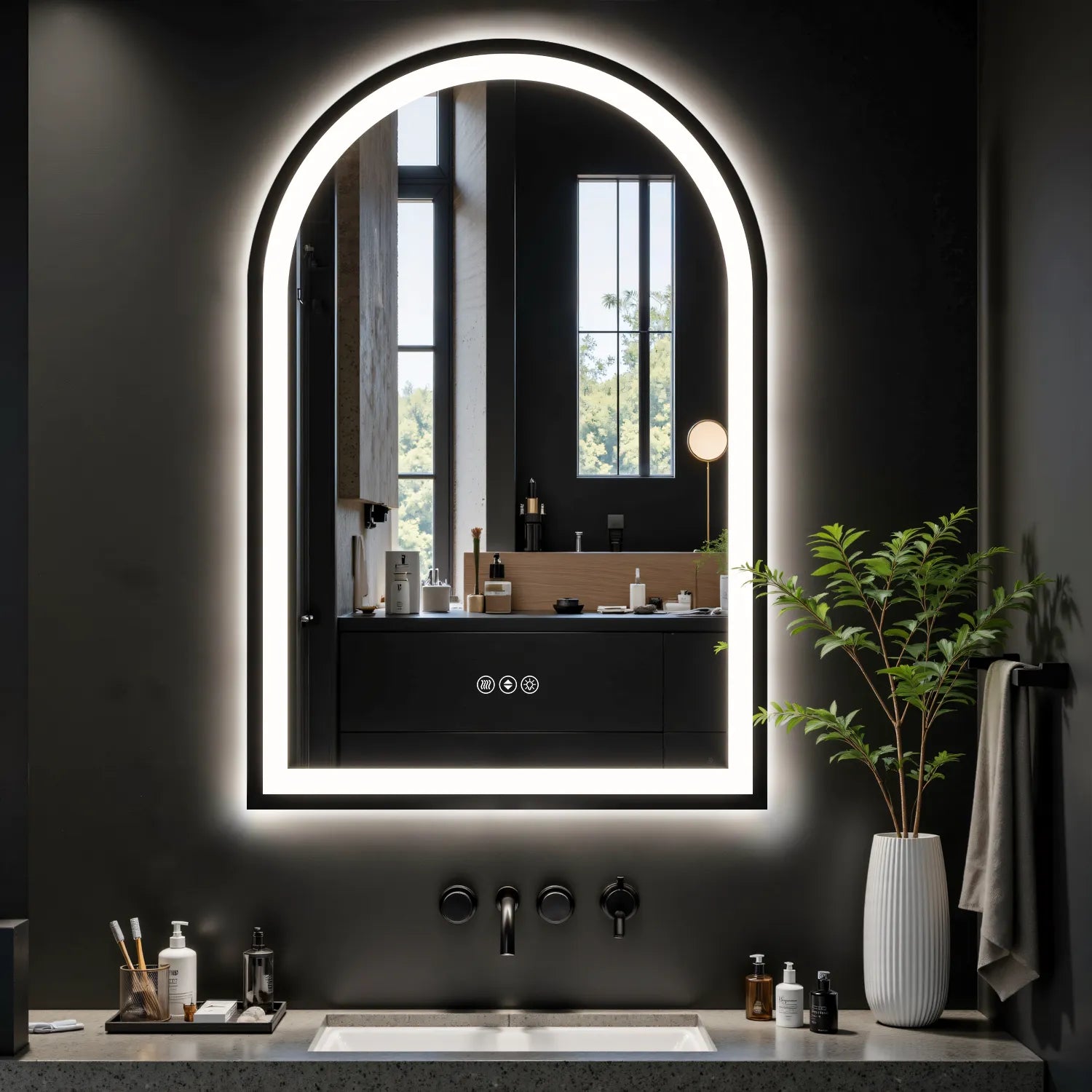 Arch Shaped LED mirror