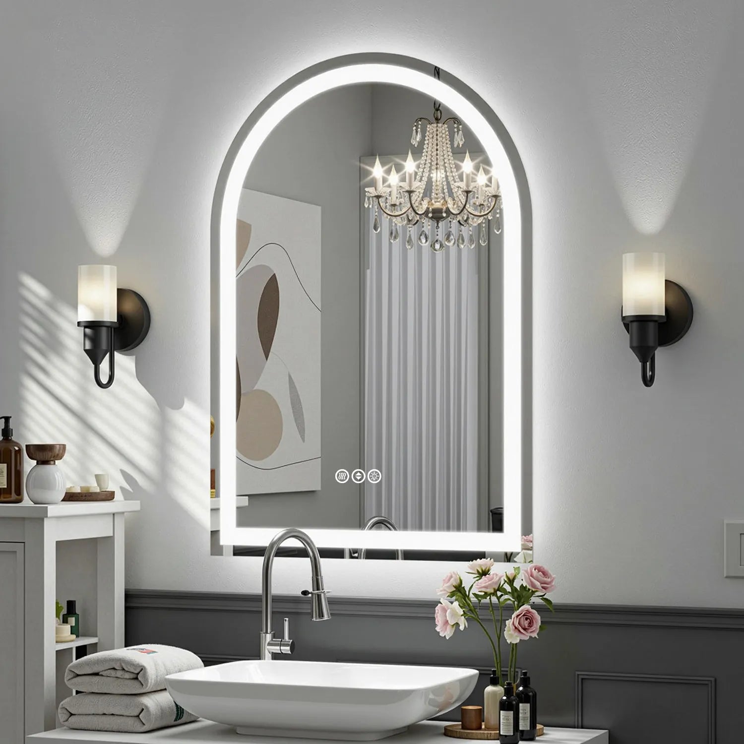 Arch Shaped LED mirror