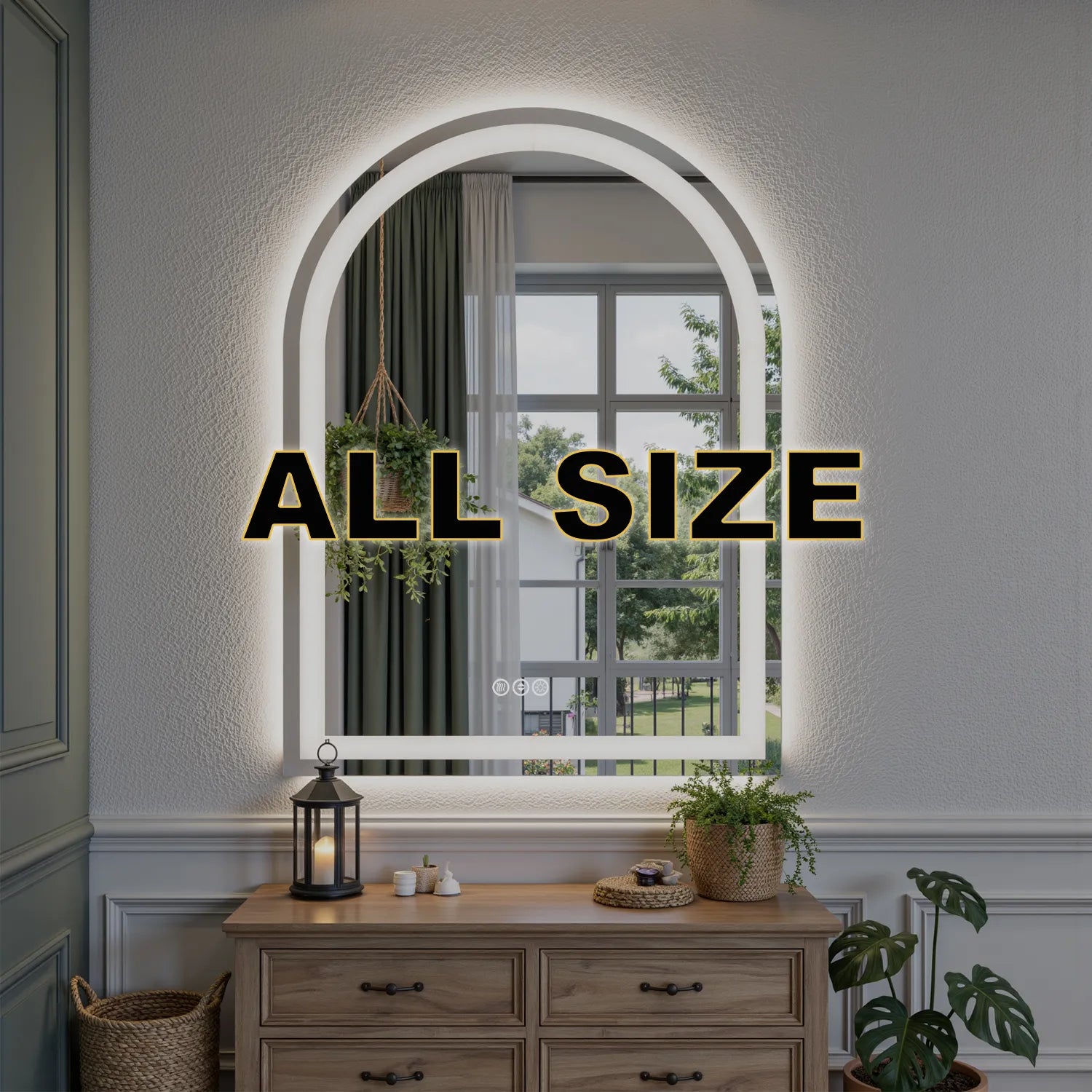 Arch Shaped LED mirror