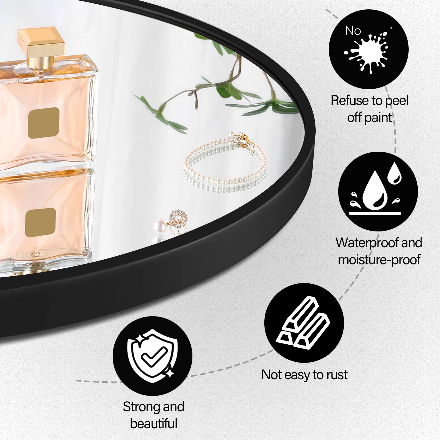 Irregular Black Frame Mirror