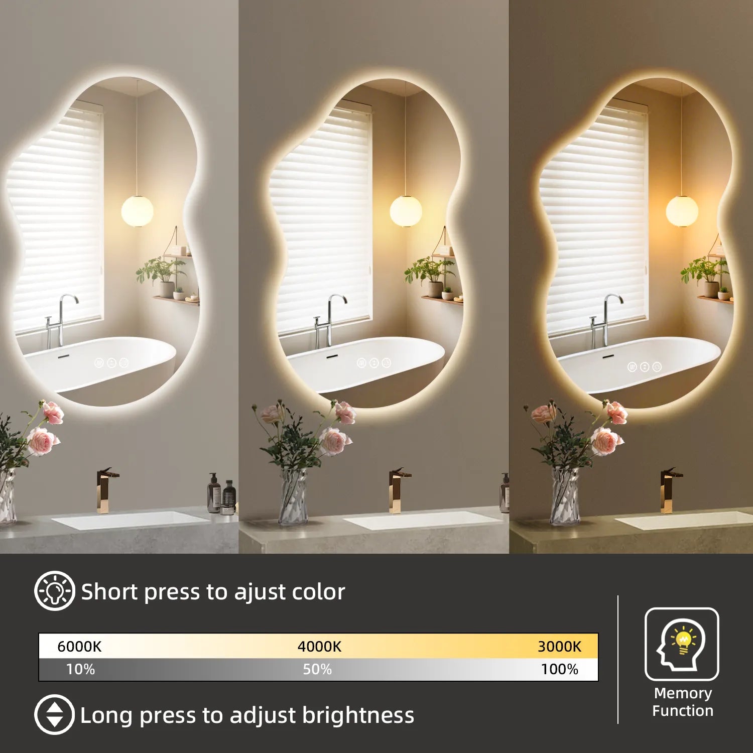 Irregular Backlit Led Mirror