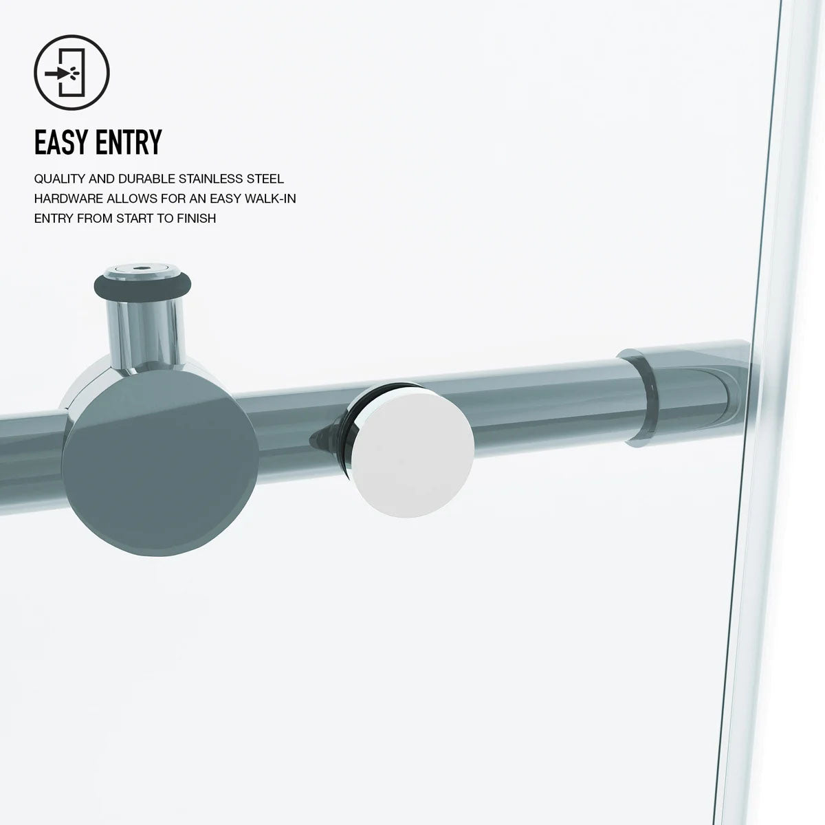 3/8" Clear Glass 56-60" W x 74" H Sliding Frameless Chrome Shower Door