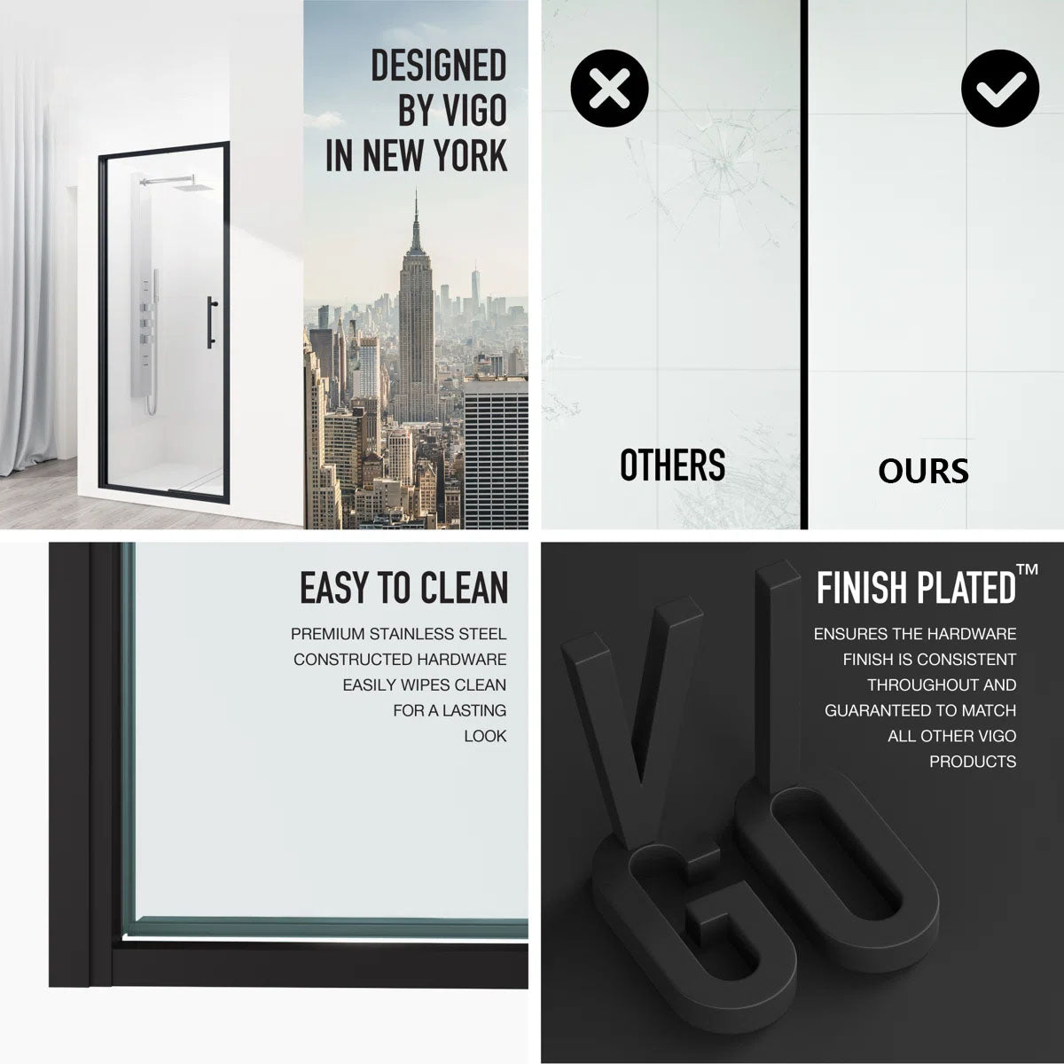 30" W x 76" H Framed Pivot Shower Door with 5/16" Clear Glass