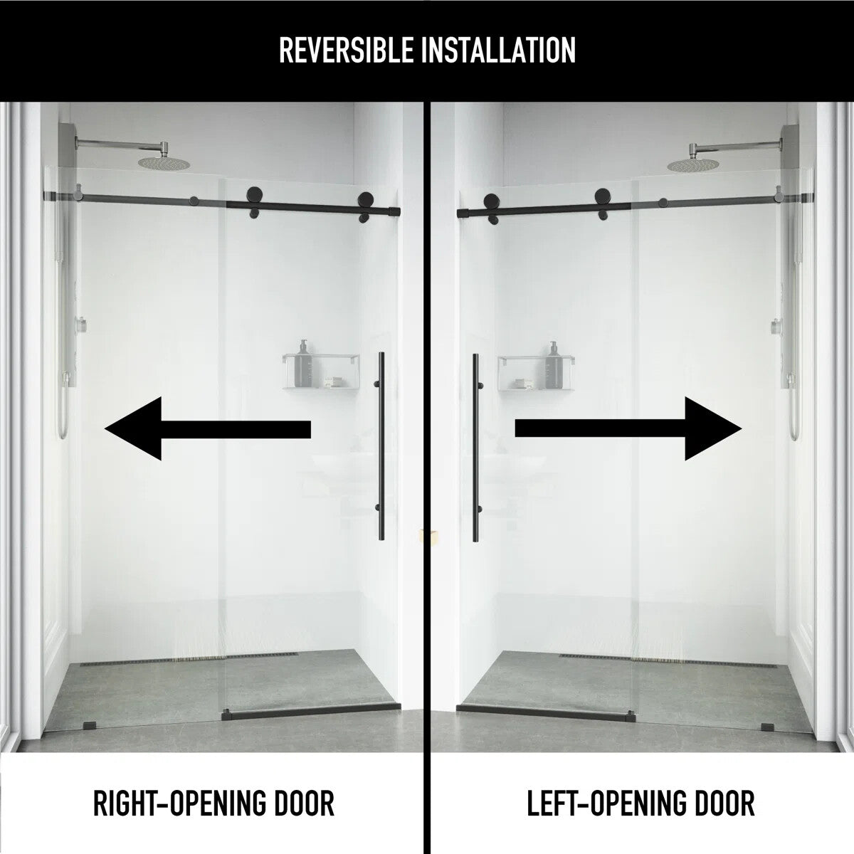 68-72" W x 76" H Sliding Frameless Shower Door with 3/8" Clear Glass