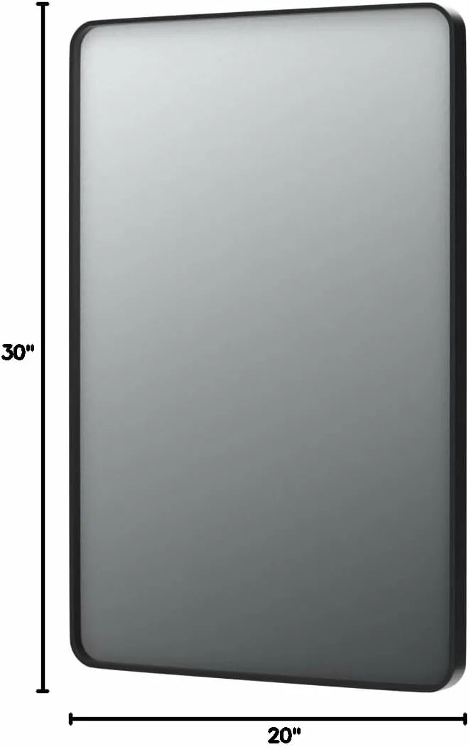 LOAAO 20"X30" Black Metal Framed Bathroom Mirror for Wall