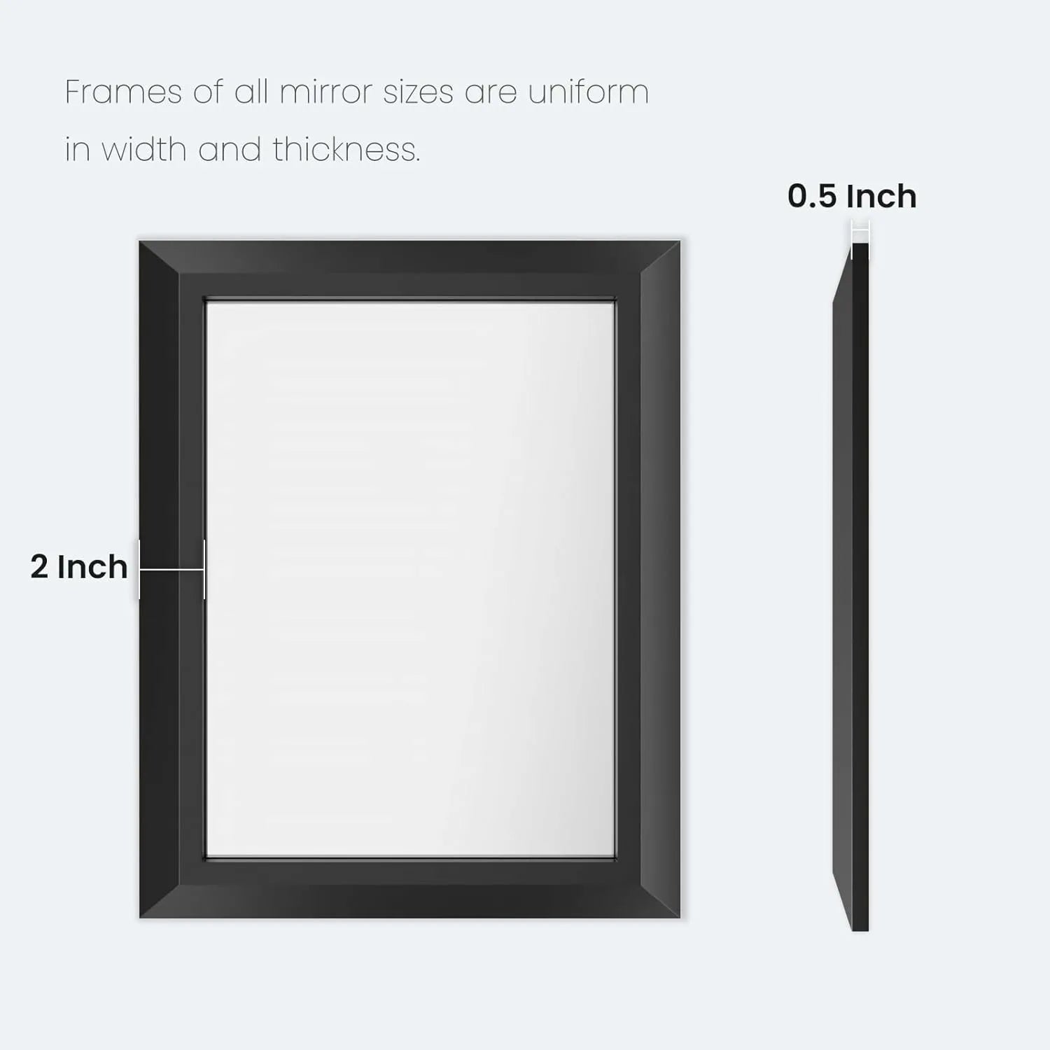 Thick Metal Black Framed Mirror