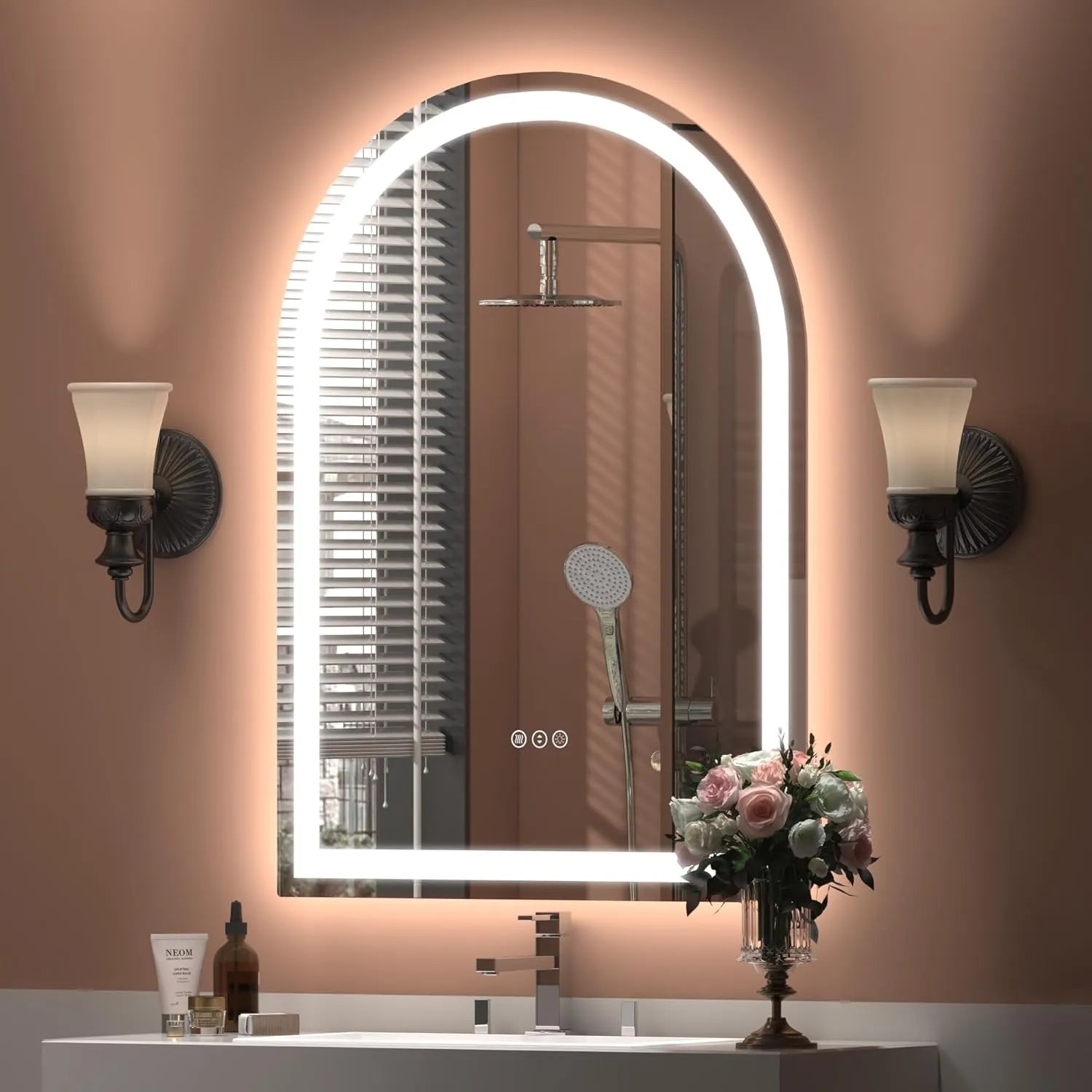 Arch Shaped LED mirror
