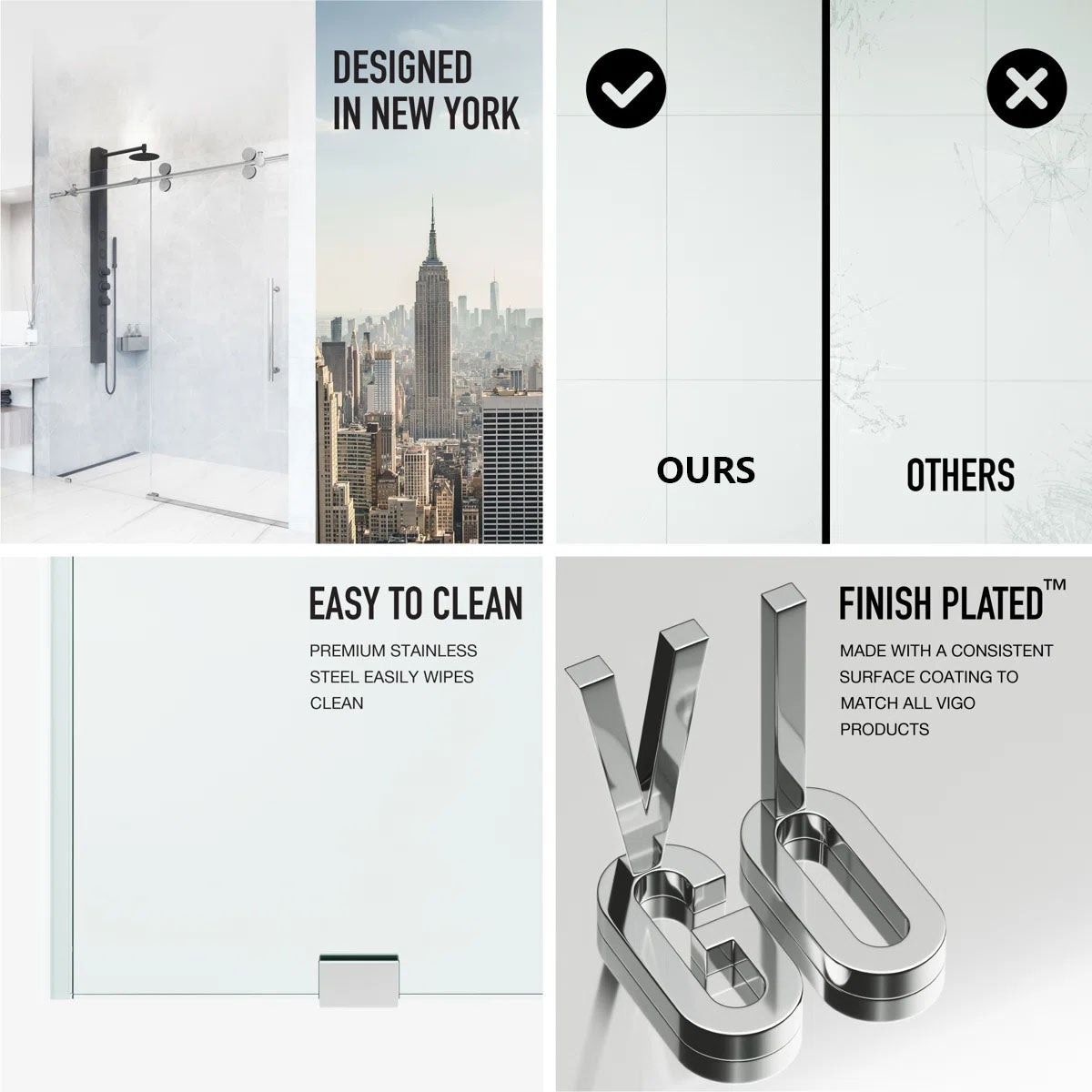 3/8" Clear Glass 56-60" W x 74" H Sliding Frameless Chrome Shower Door
