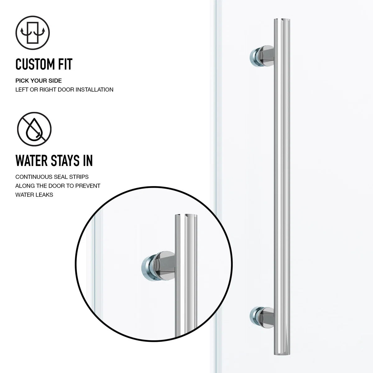 3/8" Clear Glass 56-60" W x 74" H Sliding Frameless Chrome Shower Door
