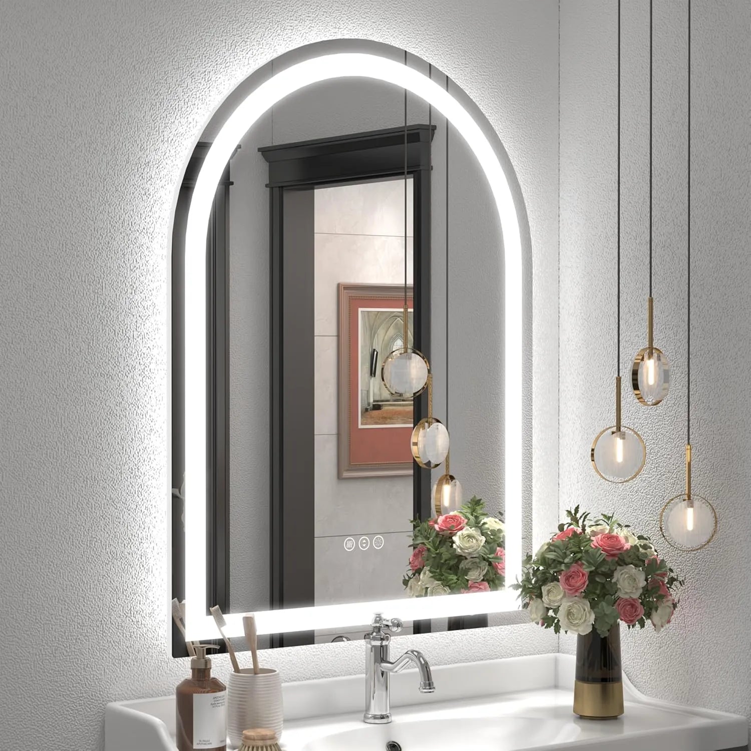 Arch Shaped LED mirror