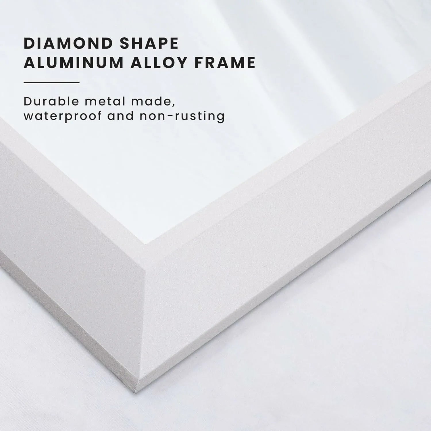 40”x30“ Horizontal/Vertical Thick Metal White Framed Mirror