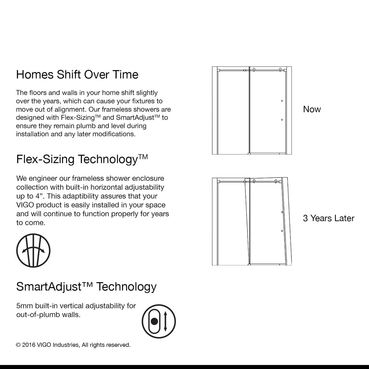 56-60" W x 79" H Sliding Frameless Shower Door with 3/8" Clear Glass