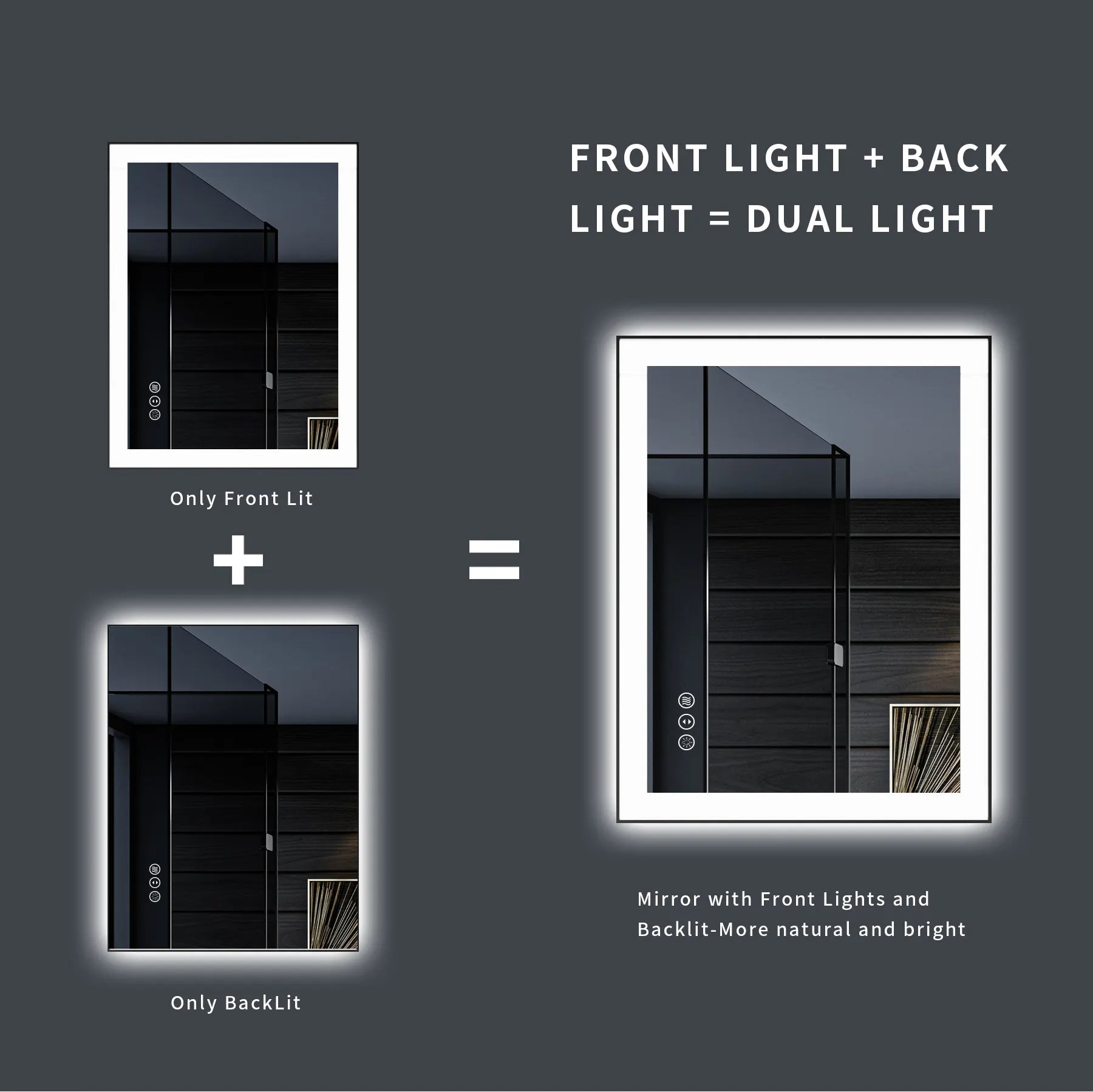 Black Framed LED Mirror