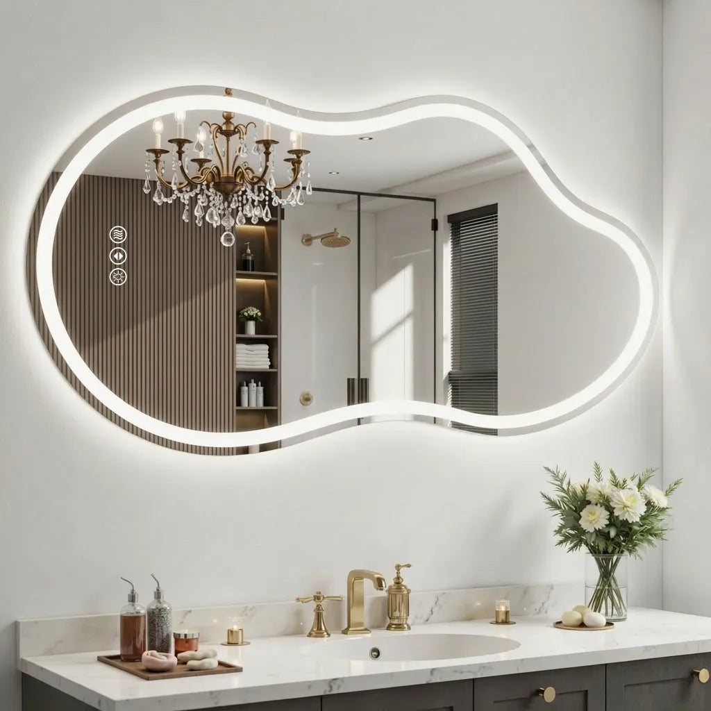 Irregular Front Light + Backlit Led Mirror