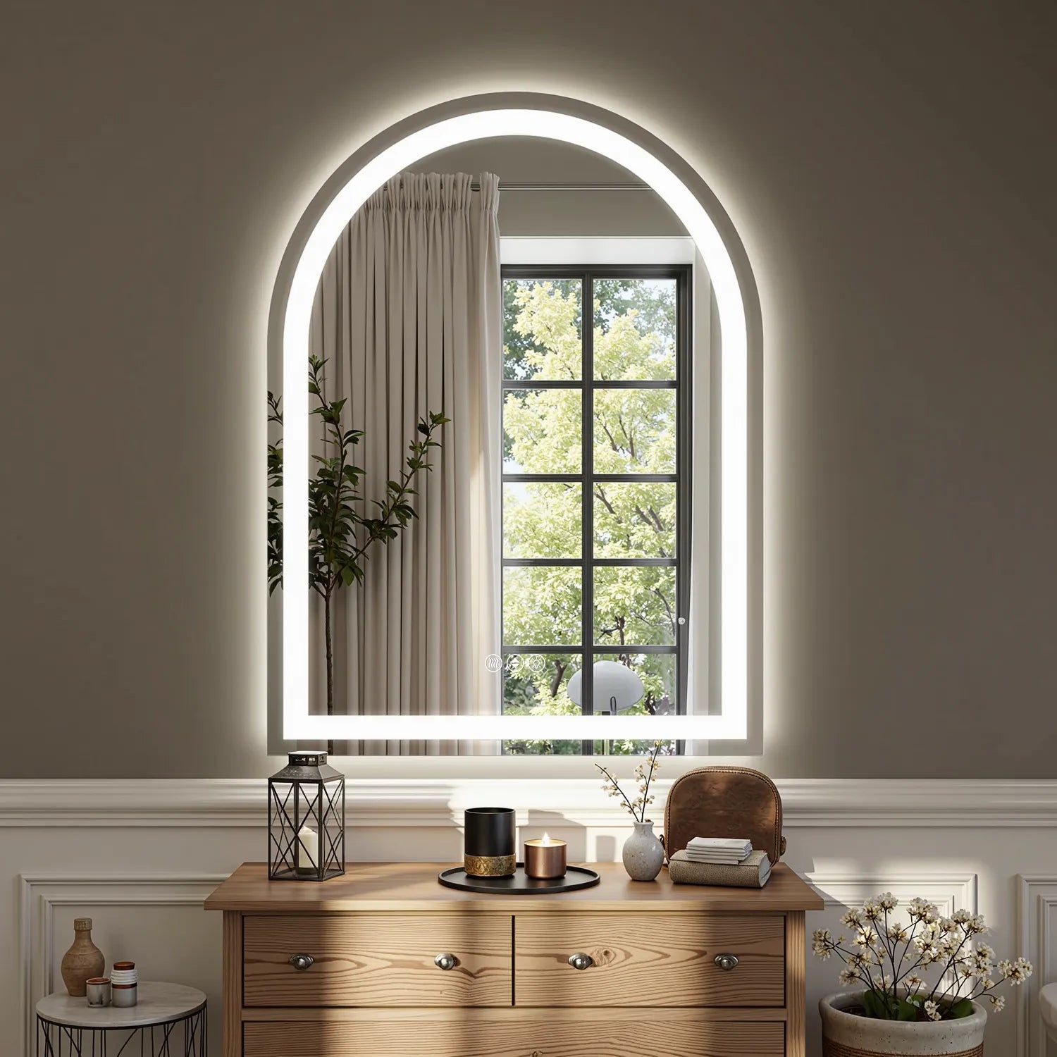 Arch Shaped LED mirror