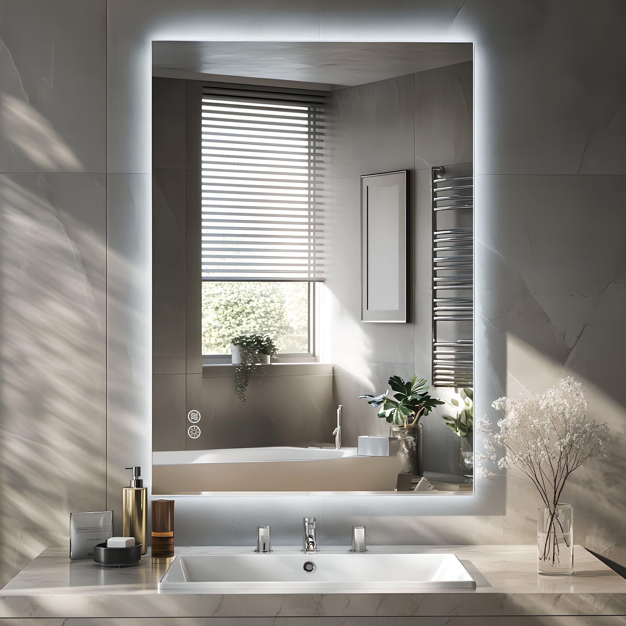 LOAAO 20"×28" Rectangular Backlight Bathroom LED Mirror
