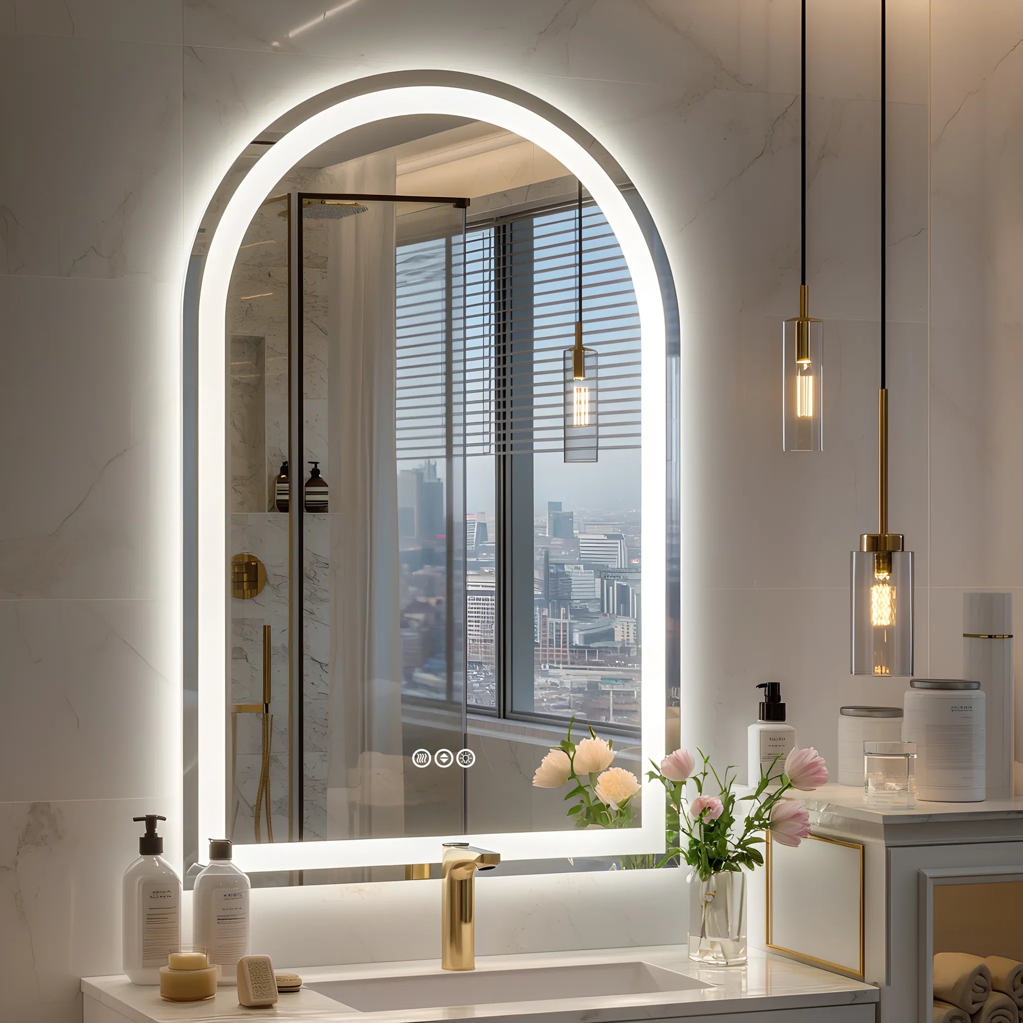 Arch Shaped LED mirror