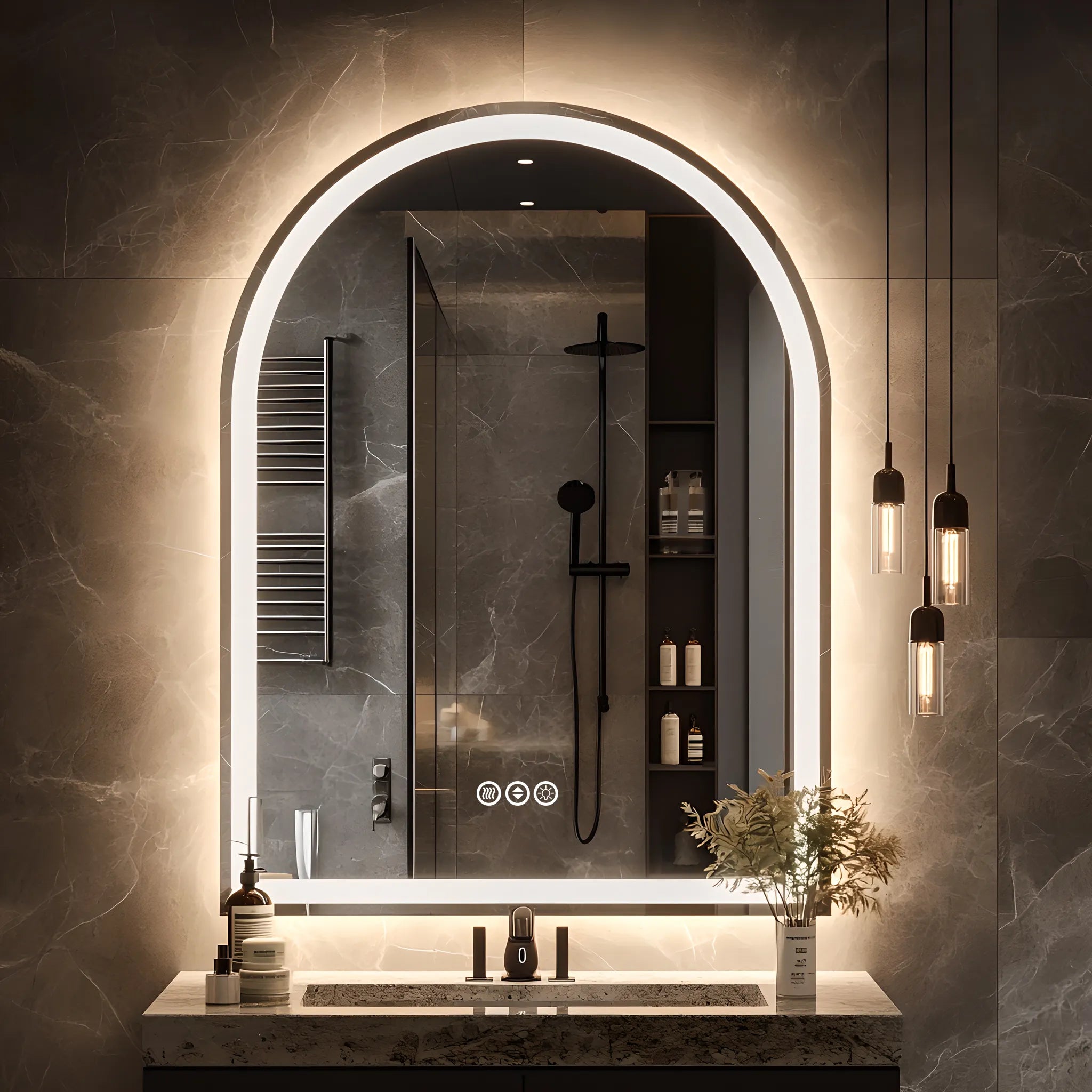 Arch Shaped LED mirror