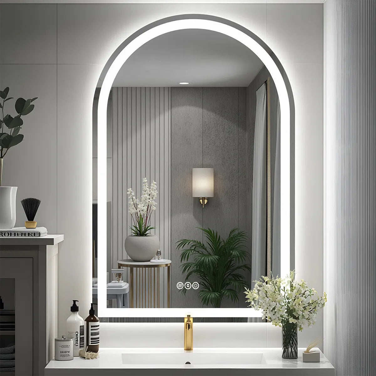 Arch Shaped LED mirror