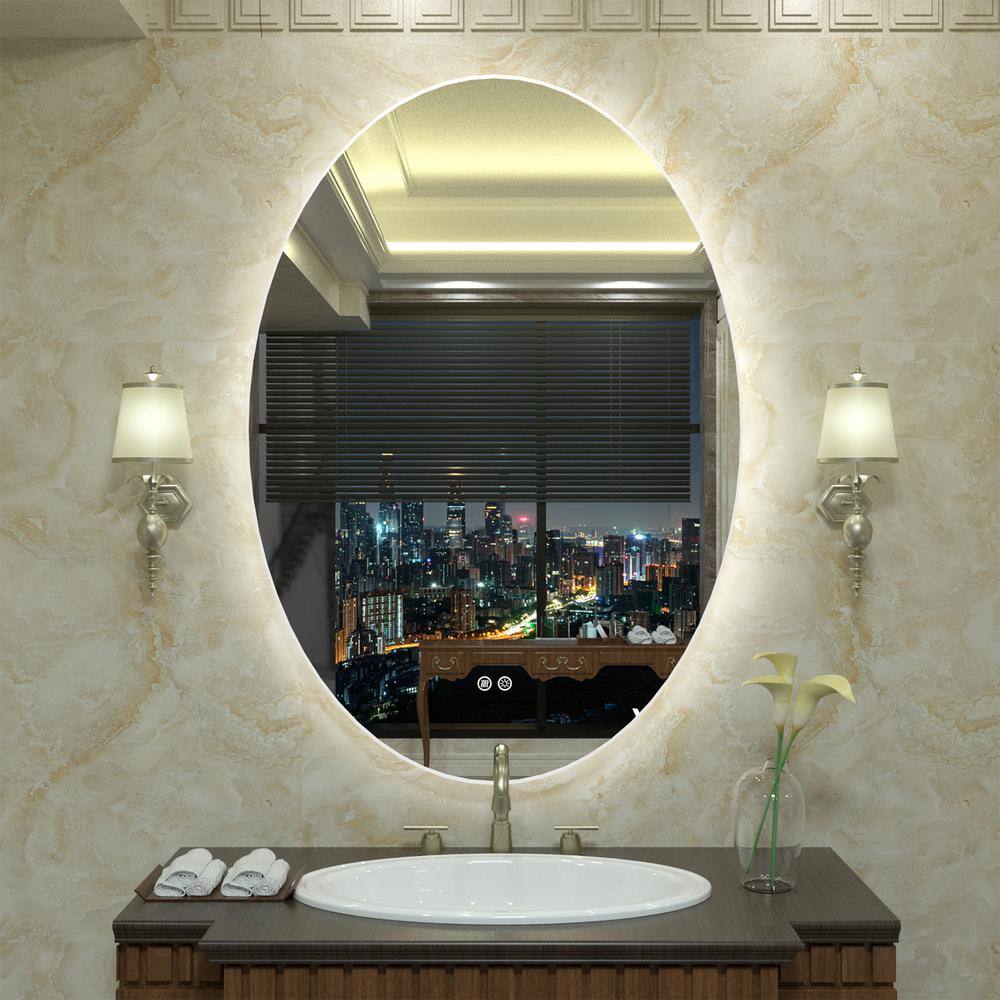 LOAAO 20"×28" Oval Shape Backlight Bathroom LED Mirror