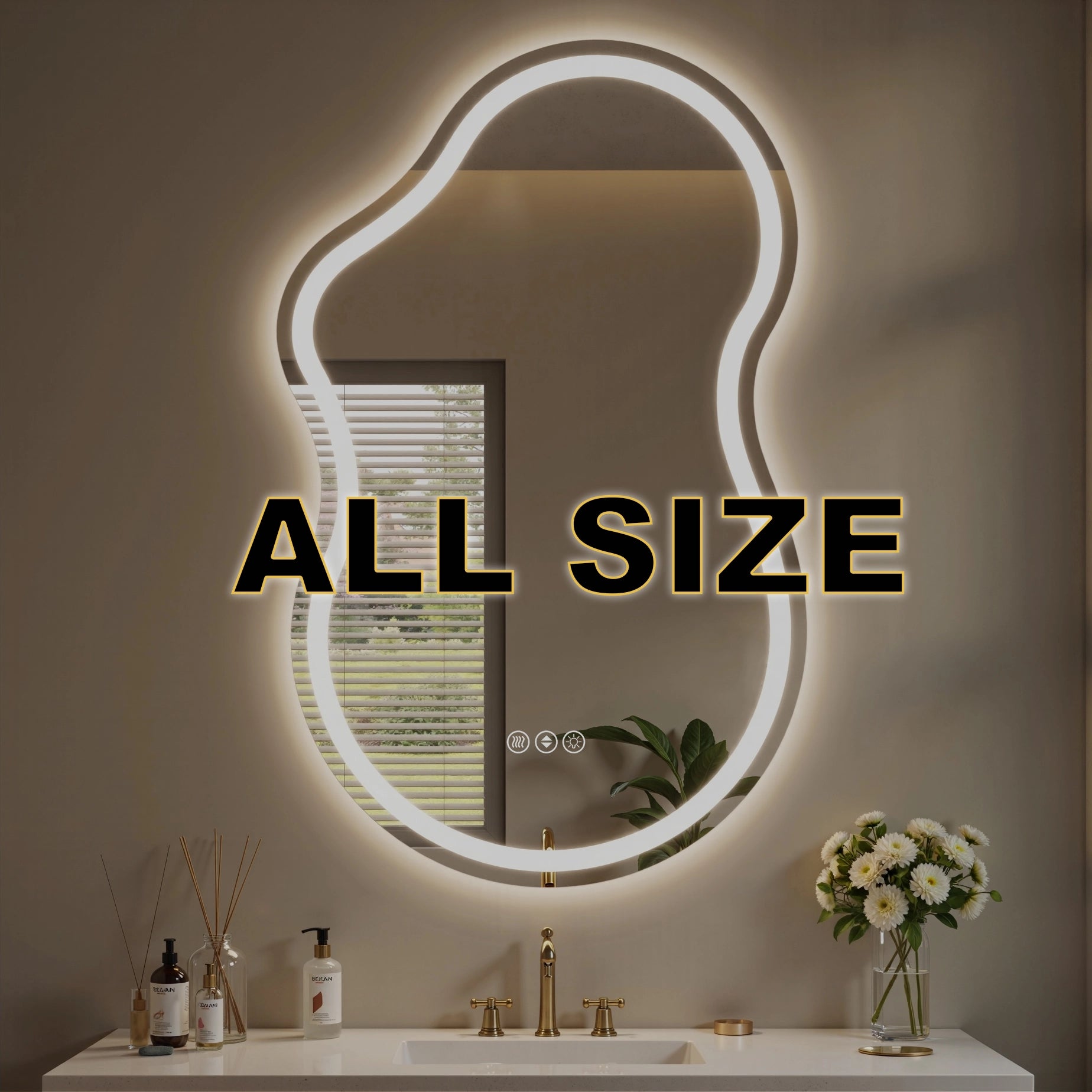 Irregular Front Light + Backlit Led Mirror