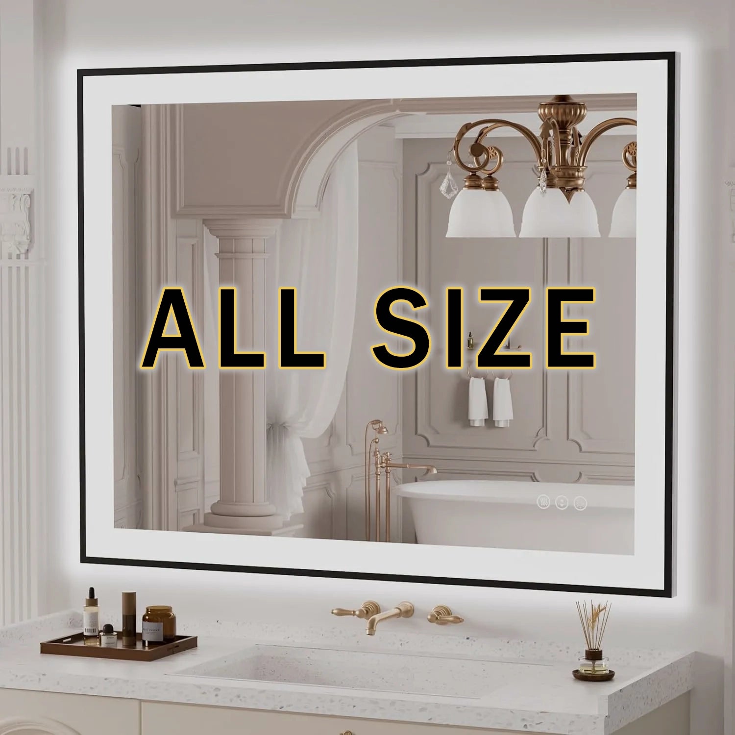 LED Mirror with Black Framed