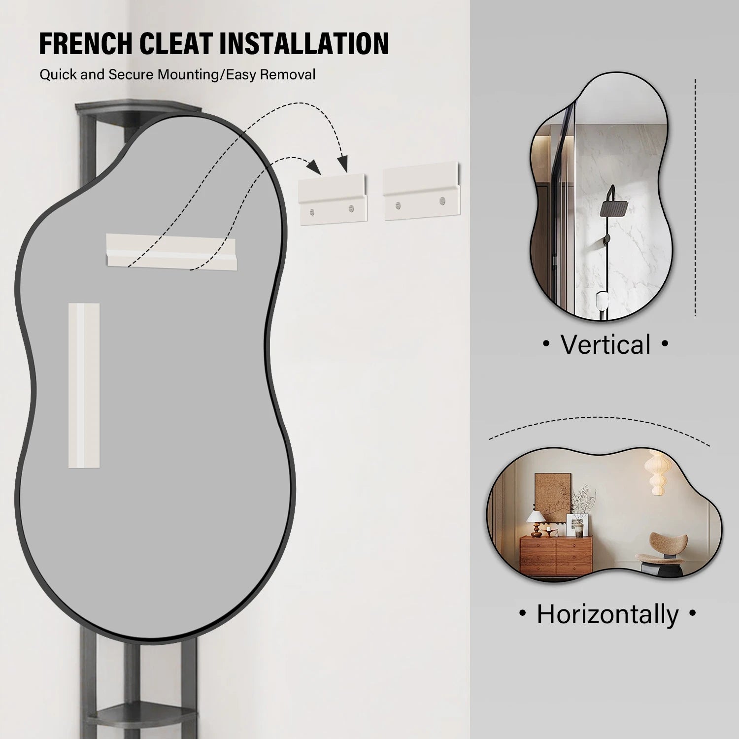 Irregular Black Frame Mirror