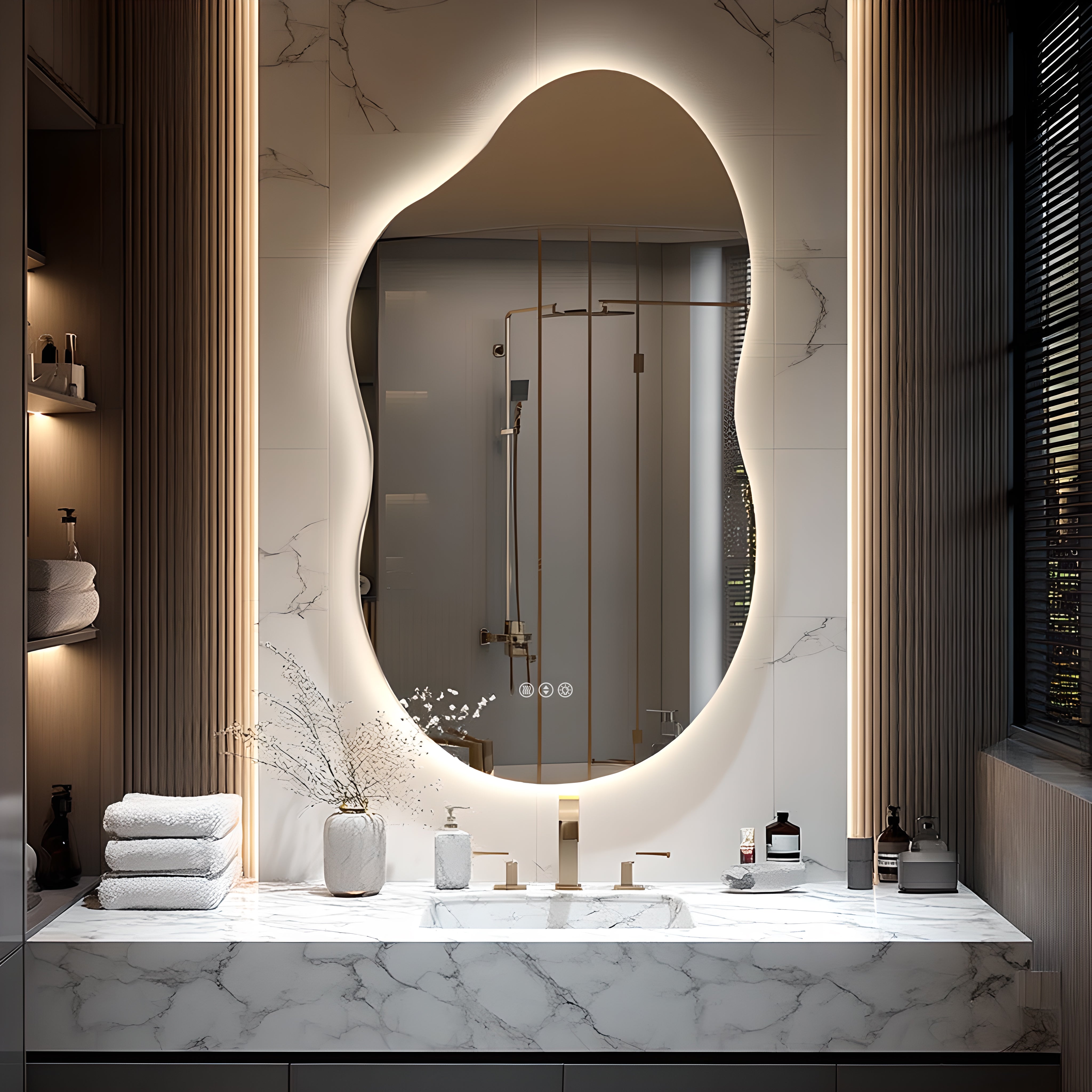 LOAAO 20"×32" Cloud Shape Backlight LED Bathroom Mirror