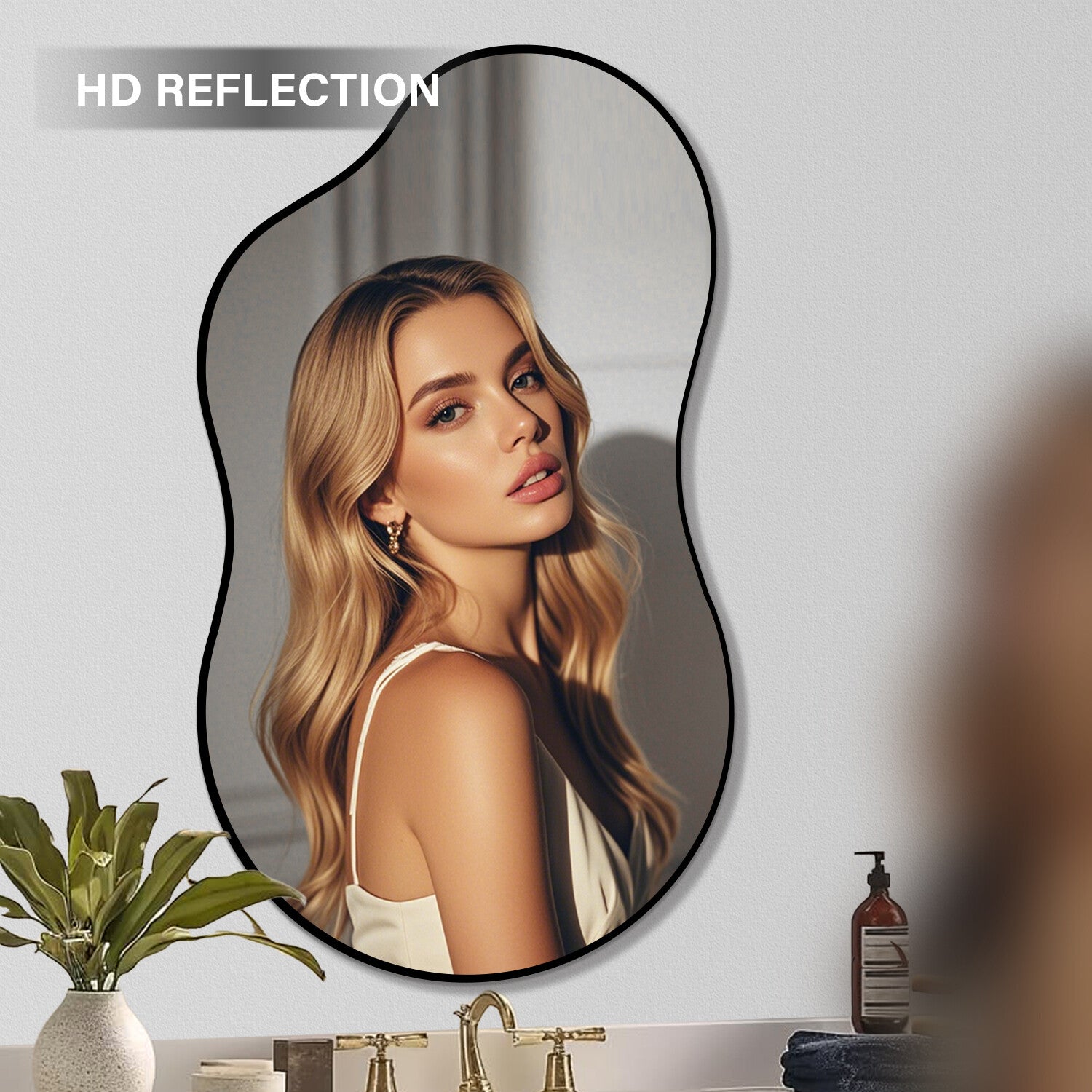 Irregular Black Frame Mirror