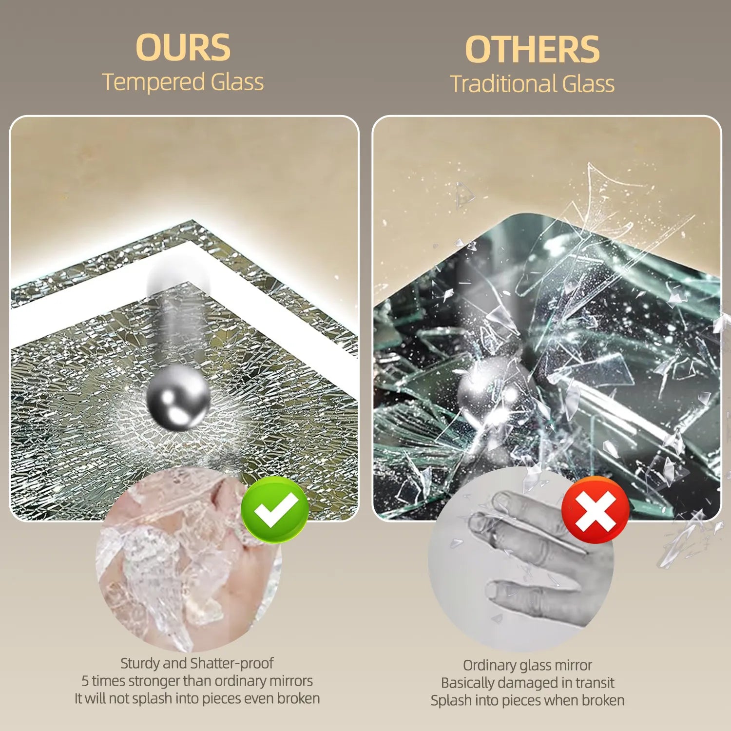 Arch Shaped LED mirror