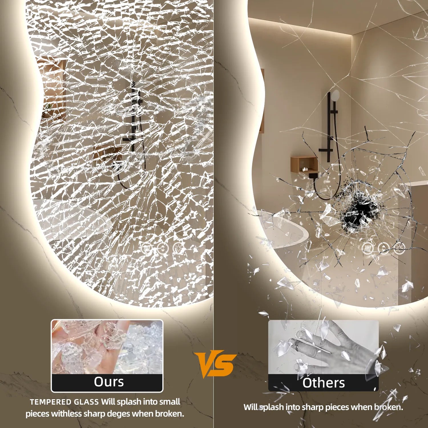 Irregular Backlit Led Mirror